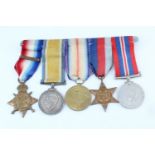 A Great War and Second World War campaign service medal group comprising 1914 Star with clasp,