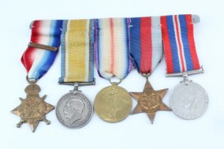 A Great War and Second World War campaign service medal group comprising 1914 Star with clasp,
