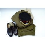 A King's Own Royal Border Regiment officer's tunic, together with trousers, a shirt, shoes and