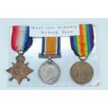 A 1914-15 Star with British War and Victory Medals to 13065 L/Cpl R Burney, Border Regiment