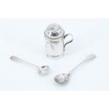 A Victorian novelty silver pepperette in the form of a miniature flour dredger, Chester, 1893, 5 cm,