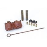 A small group of British army firearms related items including inert .38 calibre revolver rounds,