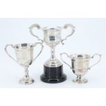 Three mid 20th Century silver trophies relating to Langholm Common Riding wrestling competitions,
