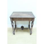 A Louis XVI influenced carved side table, 74 cm x 51 cm x 75 cm