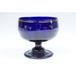 A George III Bristol blue glass sugar basin, 11 cm x 10 cm high CF