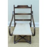 A late Victorian folding chair, 70 cm