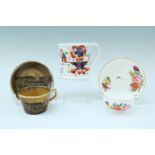 A Victorian Gaudy Welsh christening mug inscribed "William Collin Chapell, 1846", (10 cm),