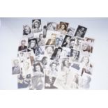 A quantity of promotional portrait photographs and postcards of screen and stage stars, circa