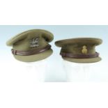 The Buffs and Yorkshire Dragoons officers' Service Dress caps, circa 1940s, (a/f)
