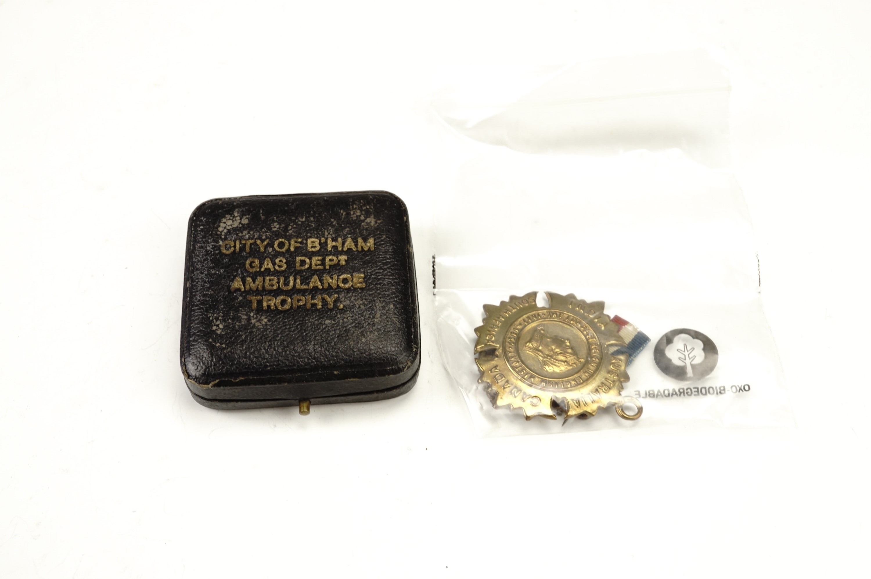A cased City of Birmingham Gas Department Ambulance Trophy fob medallion together with a Baden - Image 2 of 2