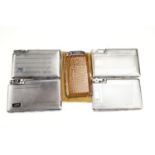 A group of vintage combination cigarette case and lighters, including POLO, Kincraft, Mosda etc