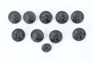 A group of Second World War Home Front National Fire Service buttons