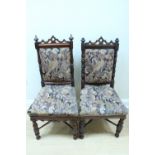 A near pair of related Victorian rosewood standard chairs