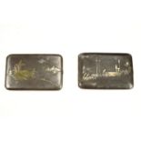 Two Japanese Shakudo cigarette cases, second quarter 20th Century