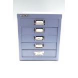 A modern Bisley five drawer metal stationary chest, 28 x 40 x 33 cm