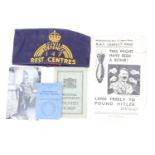 A Stockton-on-Tees Air Raid Warden appointment card together with a related identity card,