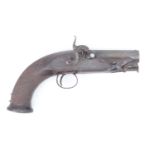 An early 19th Century gentleman's overcoat or travel percussion pistol by Rigby of Dublin, having