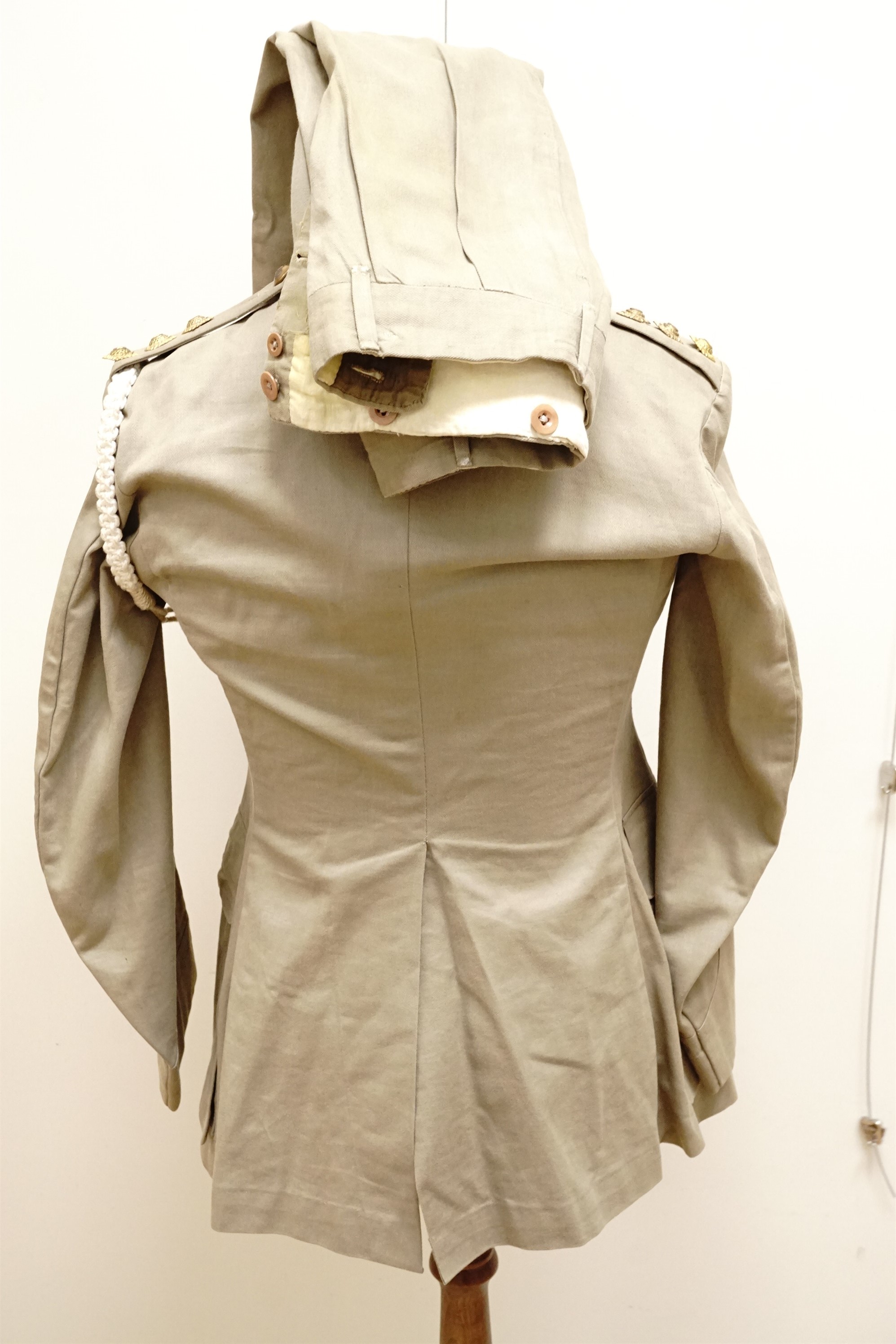 A Yorkshire Dragoons captain's khaki drill tunic and trousers, circa 1940s - Image 2 of 2
