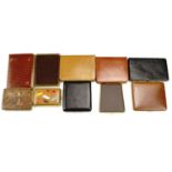 A group of vintage leather bound and similar cigarette cases, including Colbrini, Burneys, Orlik