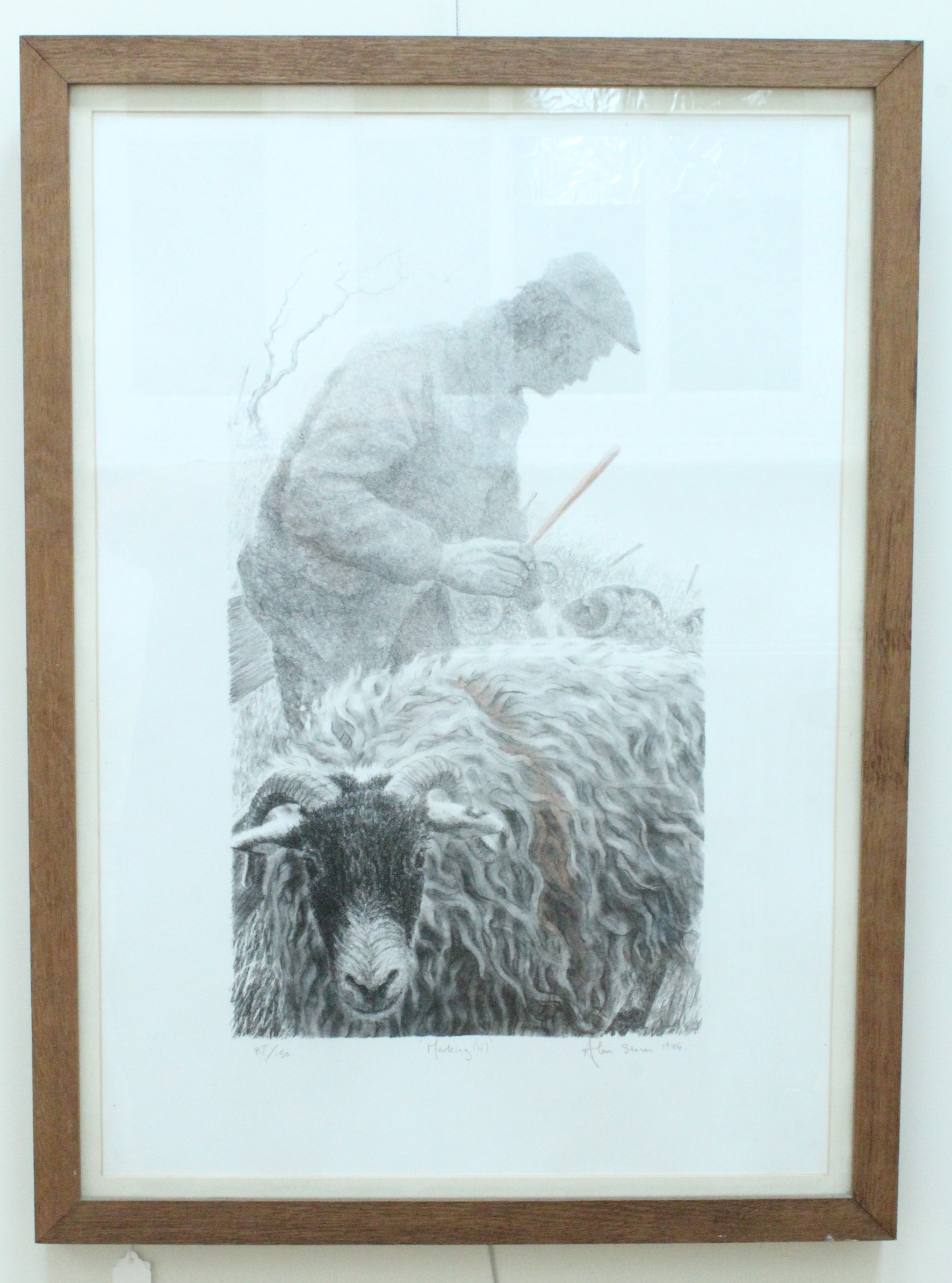 Alan Stones (contemporary, Cumbria) "Marking (ii)", limited edition lithograph, 87 / 150, signed and