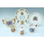 Commemorative ware including a paragon Queen Elizabeth II Jubilee loving cup, 22 cm x 13 cm, Aynsley