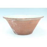 A large earthenware dairy crock, 42 cm x 18 cm