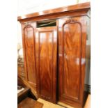 A Victorian mahogany triple wardrobe