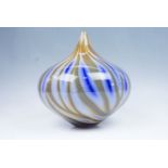 A studio glass onion shaped vase, 28 cm