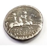 A Roman Republic Denarius, Q Marcus Libo 148 BC coin