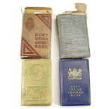 Two "Post Office Savings Bank" money boxes, in original cartons