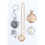 Elgin, Ingersoll and Sekonda pocket watches together with two ladies' fob watches