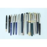 Six fountain pens, including American Wing-Flow fountain pen and propelling pencil set, Parker,