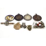 Early 20th Century Boy Scots and French Scouts lapel badges, London Academy of Music and Dramatic