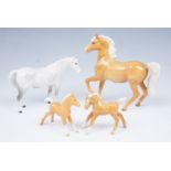 Four Beswick horse figurines, (two a/f)