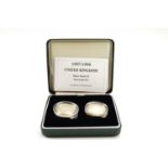 A cased Royal Mint 1997-98 silver proof two £2 coins set