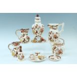Mason's Brown Velvet jugs, a clock, teapot etc., nine items tallest 14 cm