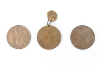 Three 1919 peace commemorative medallions