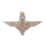 A post-1953 heavily cast brass Parachute Regiment badge, 6.5 cm