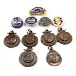 A group of vintage cycle club and bicycle competition prize fob medallions
