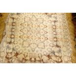 A vintage silk blend tassel throw, 175 x 205 cm