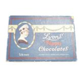 An early 20th Century Lyon's "Nippy" Chocolates 1/2-pound carton, 11 cm x 16 cm