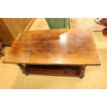 An 18th Century influenced oak coffee table, 122 cm x 69 cm