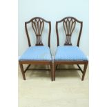A pair of Hepplewhite style mahogany standard chairs