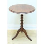 A Victorian mahogany tripod wine table, 51 cm x 73 cm