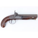 An early 19th Century gentleman's overcoat or travel percussion pistol signed H Mortimer, London,
