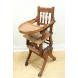 A late Victorian child's metamorphic high chair, 96 cm