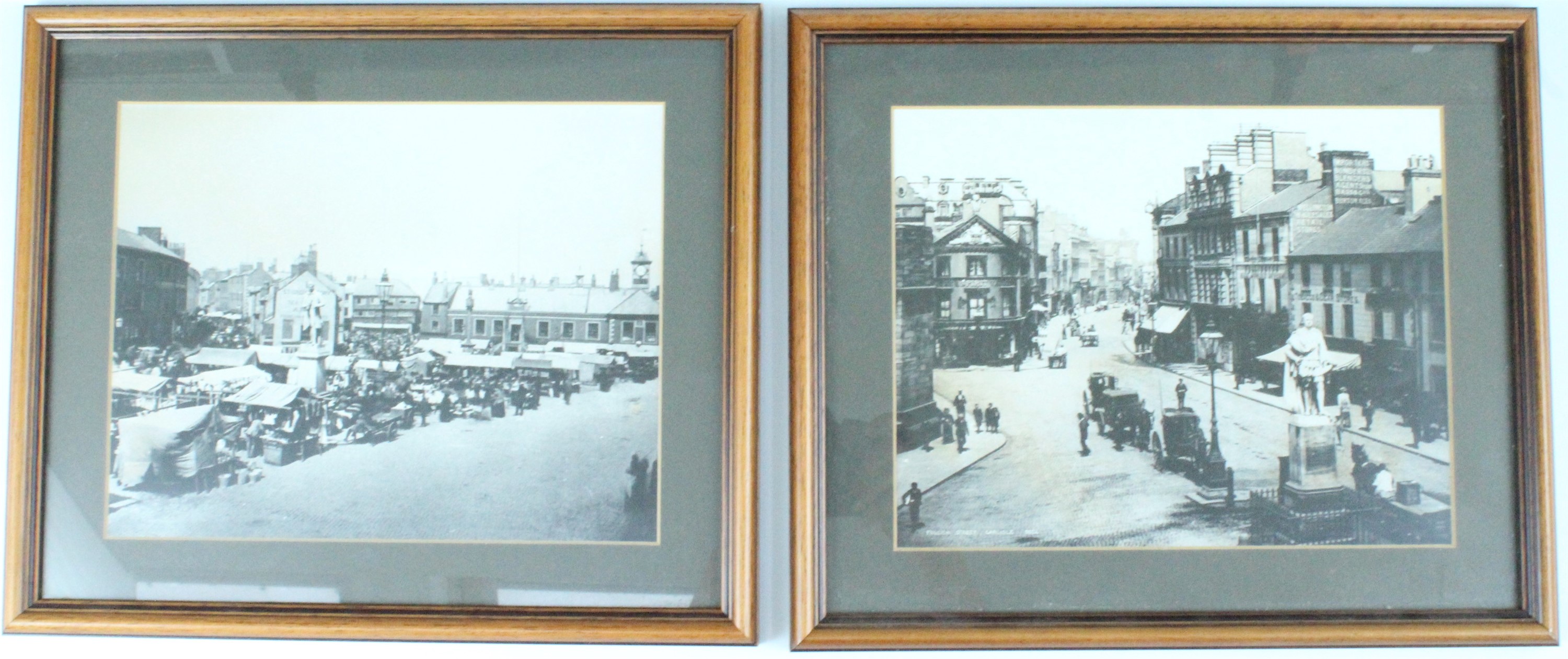 A uniformly framed pair of photographs of old Carlisle, from the selling exhibition by that name