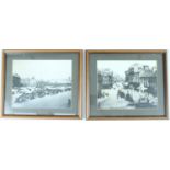 A uniformly framed pair of photographs of old Carlisle, from the selling exhibition by that name