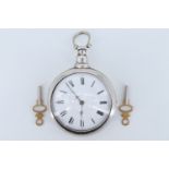 A George III silver pair-cased verge pocket watch by Thomas Johnston of Dublin, the movement