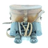A cased set of Great War period commercial binoculars having been the property of Lieutenant W H
